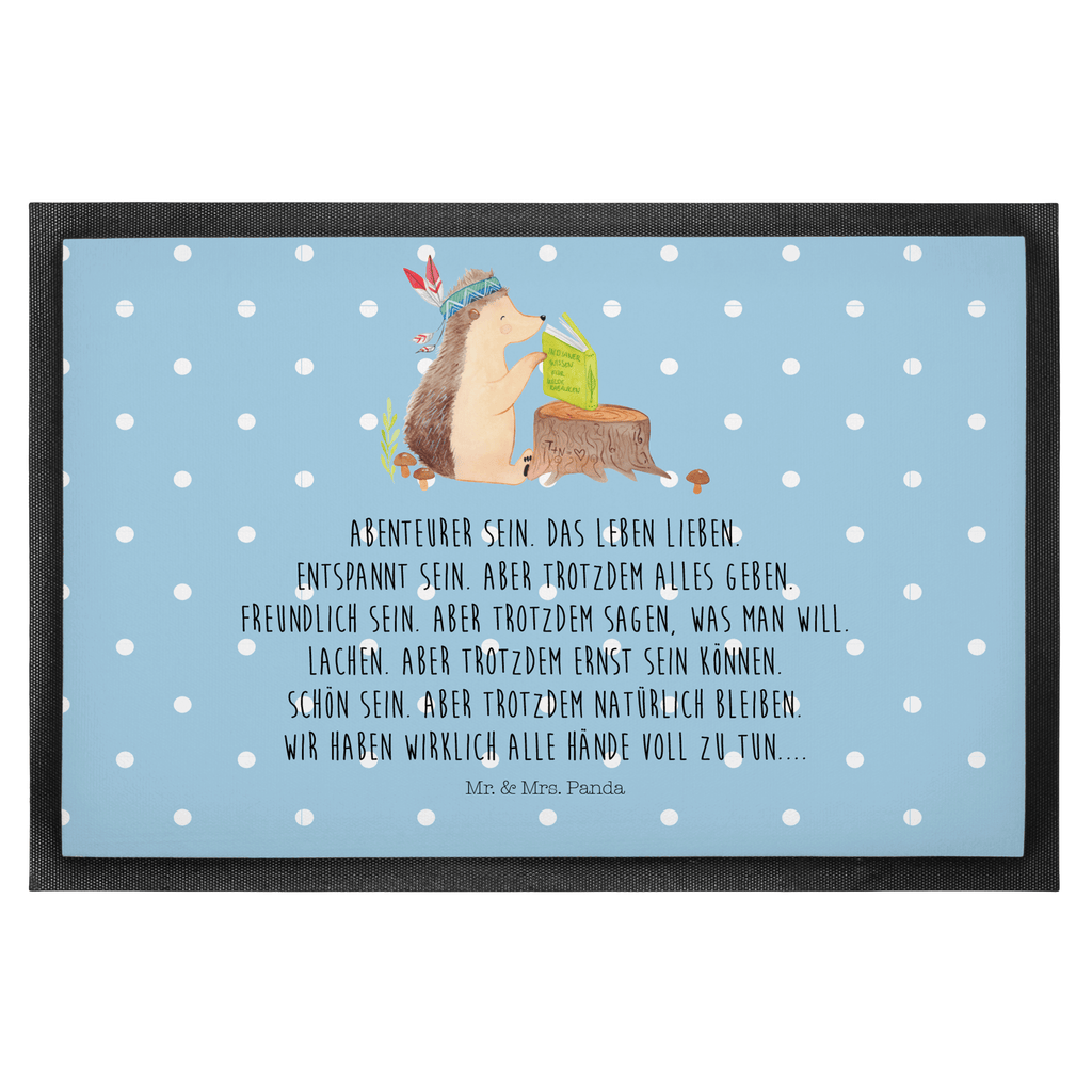 Fußmatte Igel Indianer Igel, Indianer, Abenteuer, Lagerfeuer, Camping Türvorleger, Schmutzmatte, Fußabtreter, Matte, Schmutzfänger, Fußabstreifer, Schmutzfangmatte, Türmatte, Motivfußmatte,  Haustürmatte, Vorleger  Waldtiere, Tiere