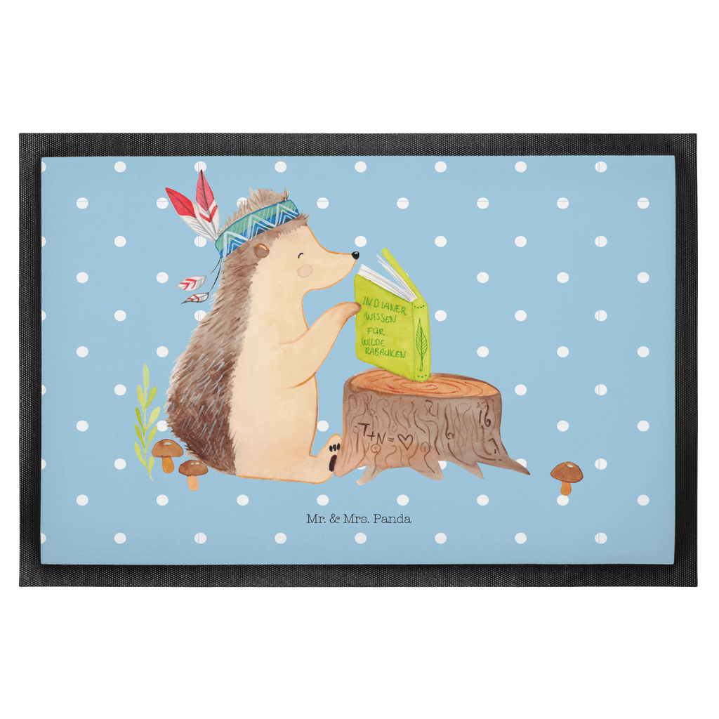 Fußmatte Igel Indianer Igel, Indianer, Abenteuer, Lagerfeuer, Camping Türvorleger, Schmutzmatte, Fußabtreter, Matte, Schmutzfänger, Fußabstreifer, Schmutzfangmatte, Türmatte, Motivfußmatte,  Haustürmatte, Vorleger  Waldtiere, Tiere