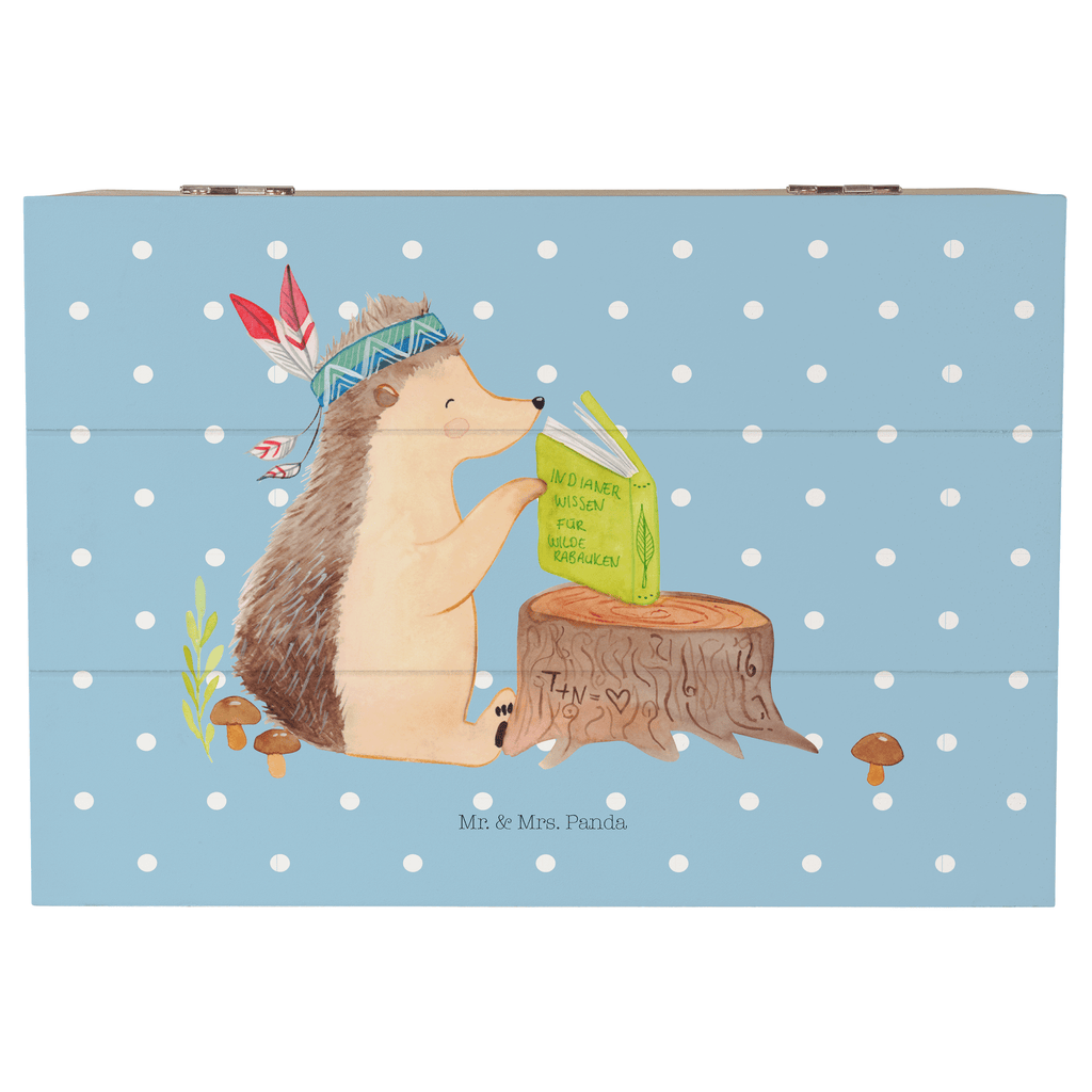 Holzkiste Igel Indianer Holzkiste, Kiste, Schatzkiste, Truhe, Schatulle, XXL, Erinnerungsbox, Erinnerungskiste, Dekokiste, Aufbewahrungsbox, Waldtiere, Tiere, Igel, Indianer, Abenteuer, Lagerfeuer, Camping
