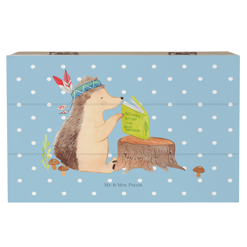 Holzkiste Igel Indianer Holzkiste, Kiste, Schatzkiste, Truhe, Schatulle, XXL, Erinnerungsbox, Erinnerungskiste, Dekokiste, Aufbewahrungsbox, Waldtiere, Tiere, Igel, Indianer, Abenteuer, Lagerfeuer, Camping