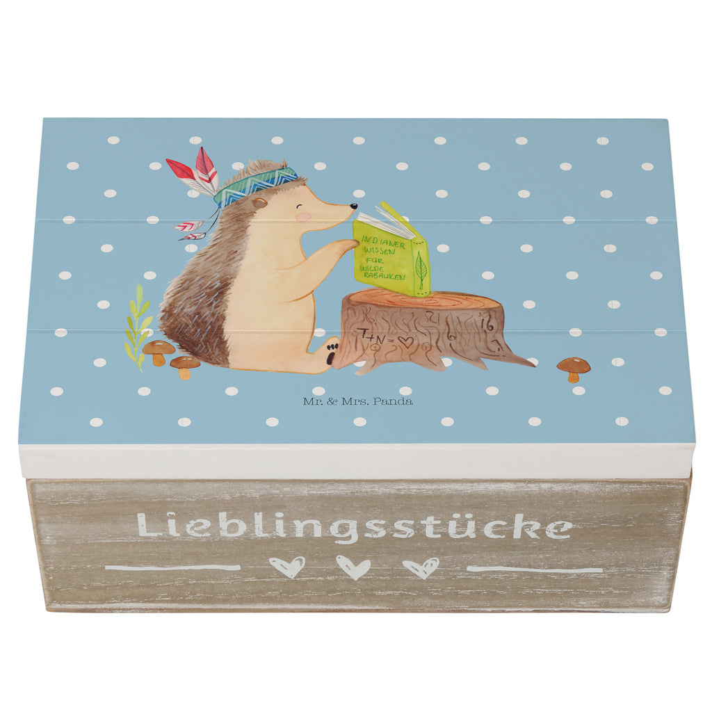Holzkiste Igel Indianer Holzkiste, Kiste, Schatzkiste, Truhe, Schatulle, XXL, Erinnerungsbox, Erinnerungskiste, Dekokiste, Aufbewahrungsbox, Waldtiere, Tiere, Igel, Indianer, Abenteuer, Lagerfeuer, Camping