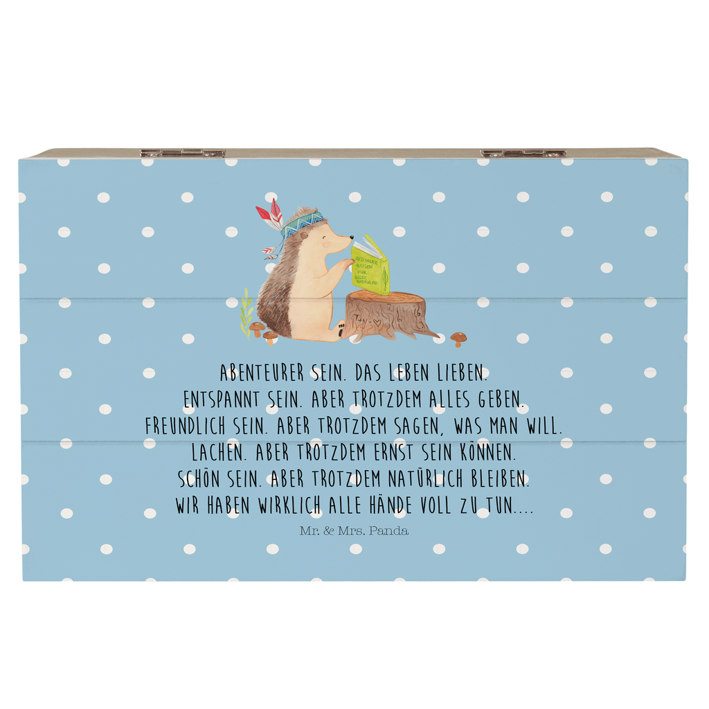 Holzkiste Igel Indianer Holzkiste, Kiste, Schatzkiste, Truhe, Schatulle, XXL, Erinnerungsbox, Erinnerungskiste, Dekokiste, Aufbewahrungsbox, Waldtiere, Tiere, Igel, Indianer, Abenteuer, Lagerfeuer, Camping