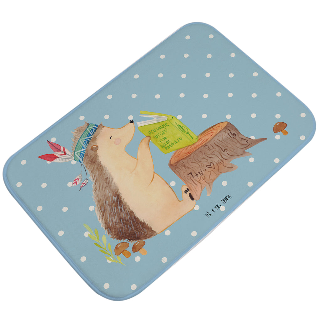 Badvorleger Igel Indianer Badematte, Badteppich, Duschvorleger, Badezimmerteppich, Badezimmermatte, Badvorleger, Duschmatte, Duschteppich, Waldtiere, Tiere, Igel, Indianer, Abenteuer, Lagerfeuer, Camping