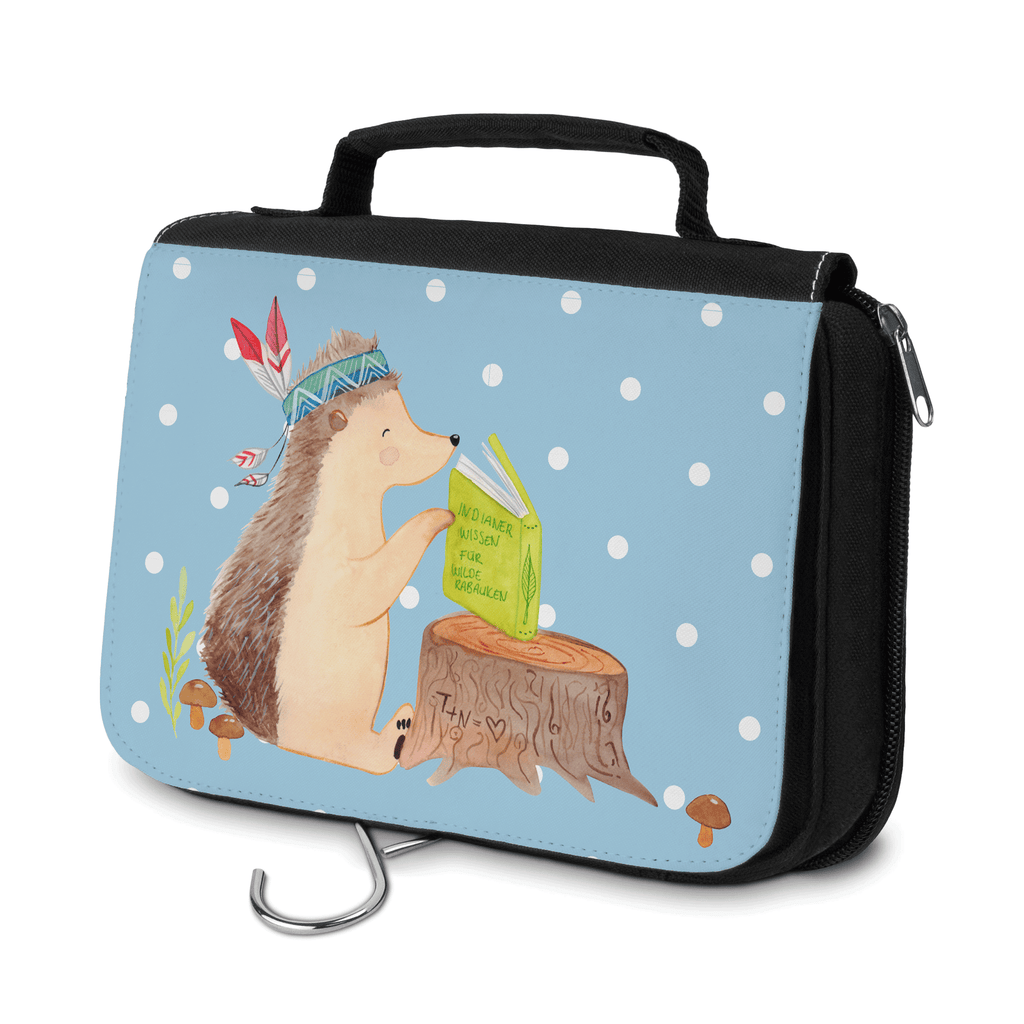 Kulturbeutel Igel Indianer Kulturbeutel, Zum Aufhängen, Waschtasche, Kosmetiktasche, Damen, Herren, Aufbewahrungstasche, Schminktasche, Kosmetikbeutel, Organizer, Kulturtasche, Schminkutensil, Waldtiere, Tiere, Igel, Indianer, Abenteuer, Lagerfeuer, Camping