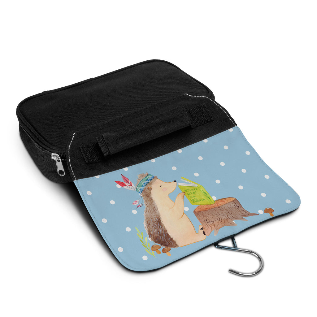 Kulturbeutel Igel Indianer Kulturbeutel, Zum Aufhängen, Waschtasche, Kosmetiktasche, Damen, Herren, Aufbewahrungstasche, Schminktasche, Kosmetikbeutel, Organizer, Kulturtasche, Schminkutensil, Waldtiere, Tiere, Igel, Indianer, Abenteuer, Lagerfeuer, Camping