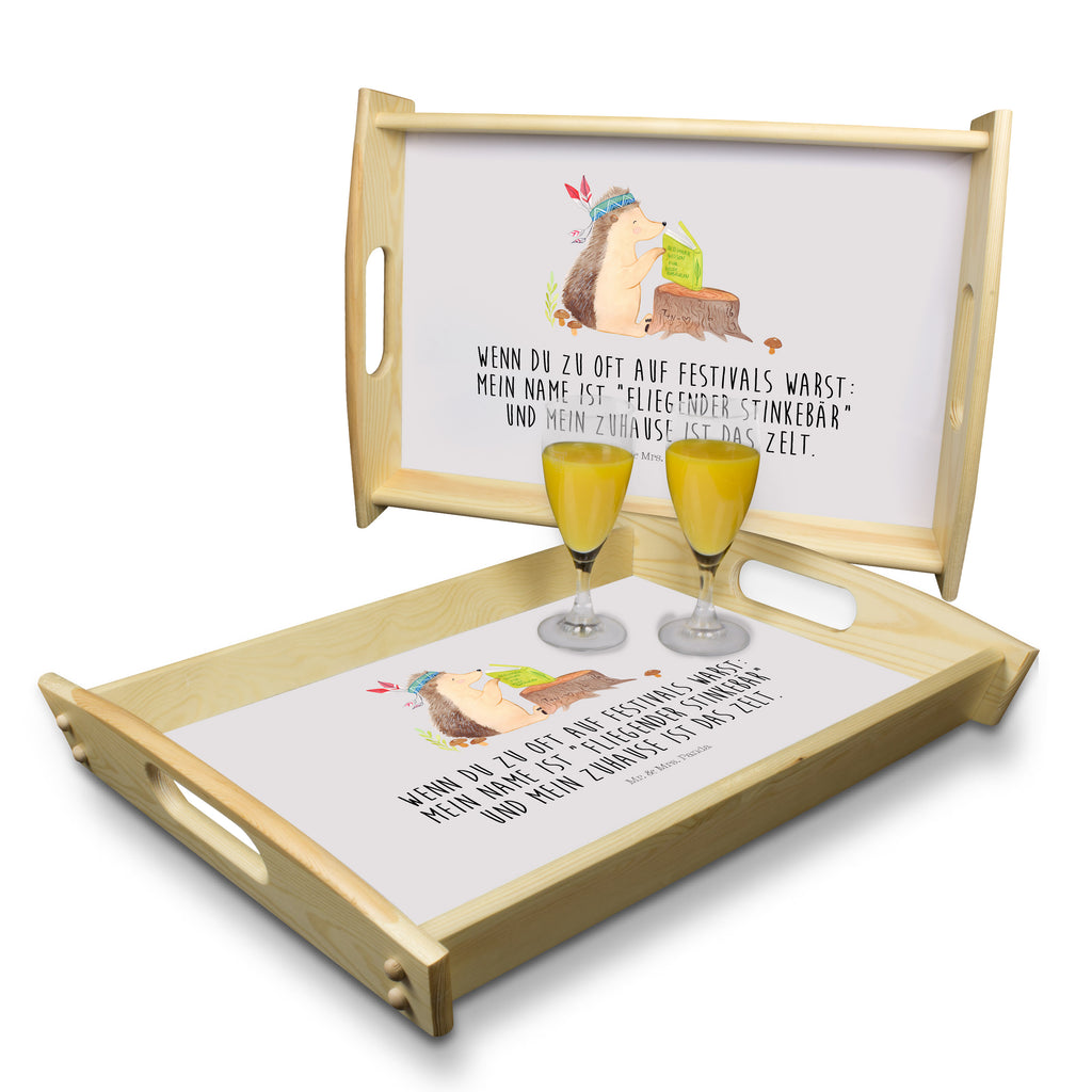 Serviertablett Igel Indianer Tablett, Holztablett, Küchentablett, Dekotablett, Frühstückstablett, Waldtiere, Tiere, Igel, Indianer, Abenteuer, Lagerfeuer, Camping