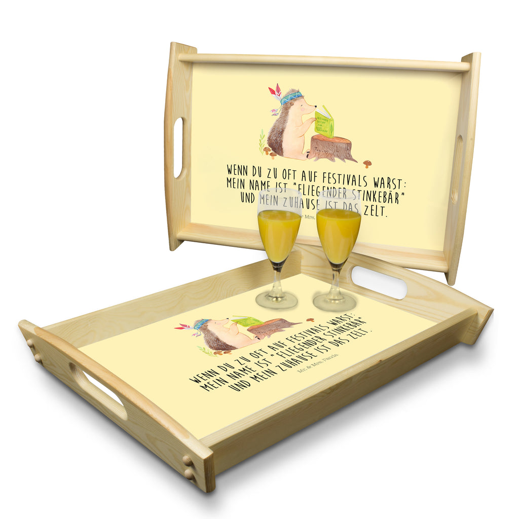 Serviertablett Igel Indianer Tablett, Holztablett, Küchentablett, Dekotablett, Frühstückstablett, Waldtiere, Tiere, Igel, Indianer, Abenteuer, Lagerfeuer, Camping