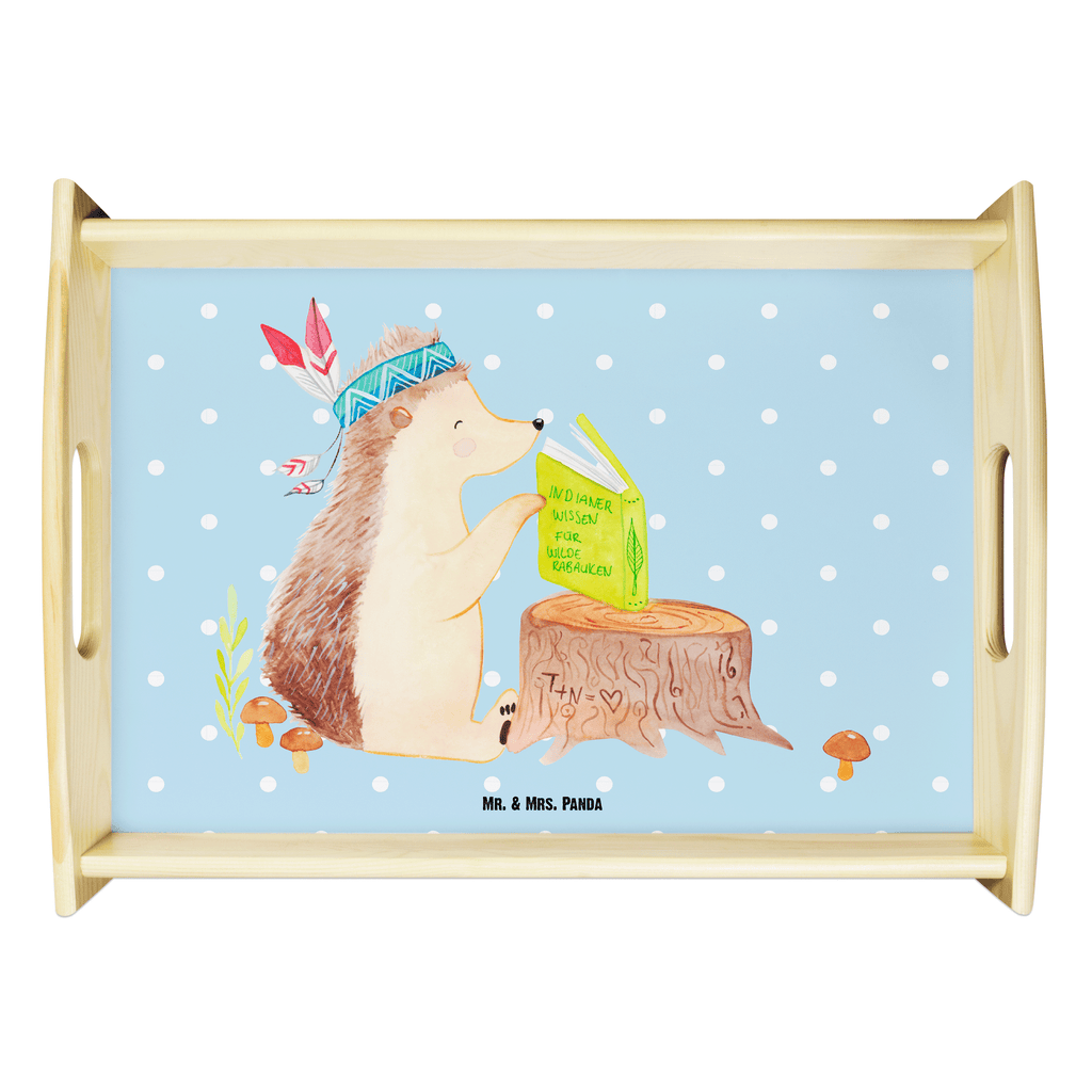 Serviertablett Igel Indianer Tablett, Holztablett, Küchentablett, Dekotablett, Frühstückstablett, Waldtiere, Tiere, Igel, Indianer, Abenteuer, Lagerfeuer, Camping