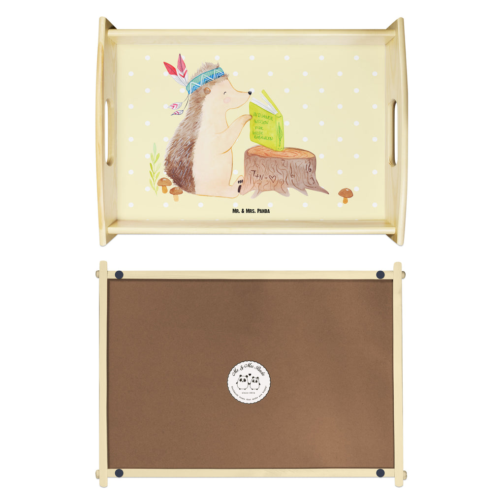 Serviertablett Igel Indianer Tablett, Holztablett, Küchentablett, Dekotablett, Frühstückstablett, Waldtiere, Tiere, Igel, Indianer, Abenteuer, Lagerfeuer, Camping