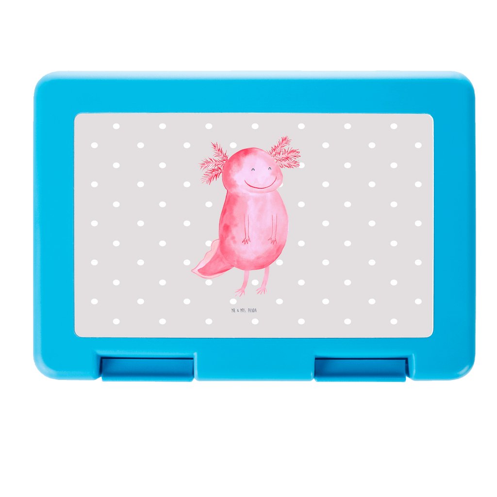 Brotdose Axolotl glücklich Brotbox, Snackbox, Lunch box, Butterbrotdose, Brotzeitbox, Axolotl, Molch, Axolot, Schwanzlurch, Lurch, Lurche, Motivation, gute Laune