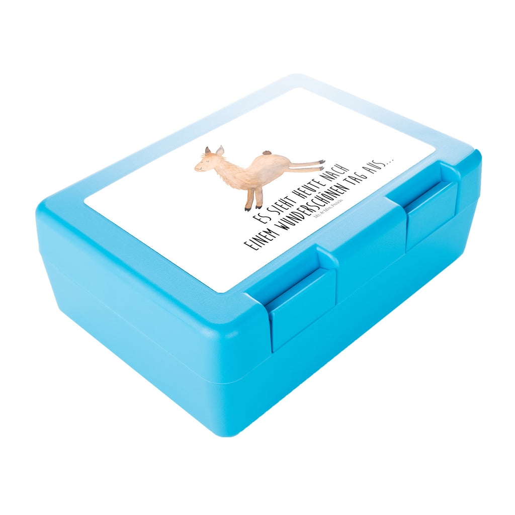 Brotdose Lama springend Brotbox, Snackbox, Lunch box, Butterbrotdose, Brotzeitbox, Lama, Alpaka, Lamas, Lieblingstag, Happy day, fröhlich, Glück, Freundin, Liebeskummer, Neustart, guten Morgen, Start, Prüfung, Abitur