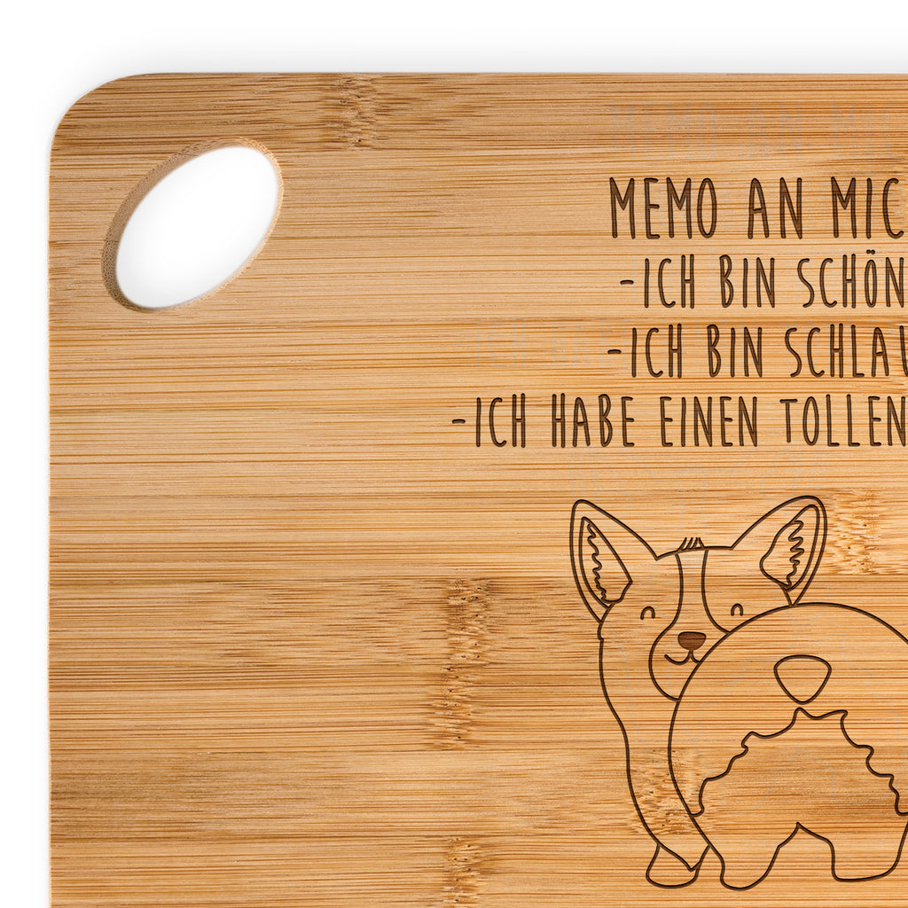 Bambus - Schneidebrett Corgie Po Küchenbrett, Frühstücksbrett, Hackbrett, Brett, Holzbrettchen, Hund, Hundemotiv, Haustier, Hunderasse, Tierliebhaber, Hundebesitzer, Sprüche, Corgie, Hundeliebe, Motivation, Selbstliebe, Spruch