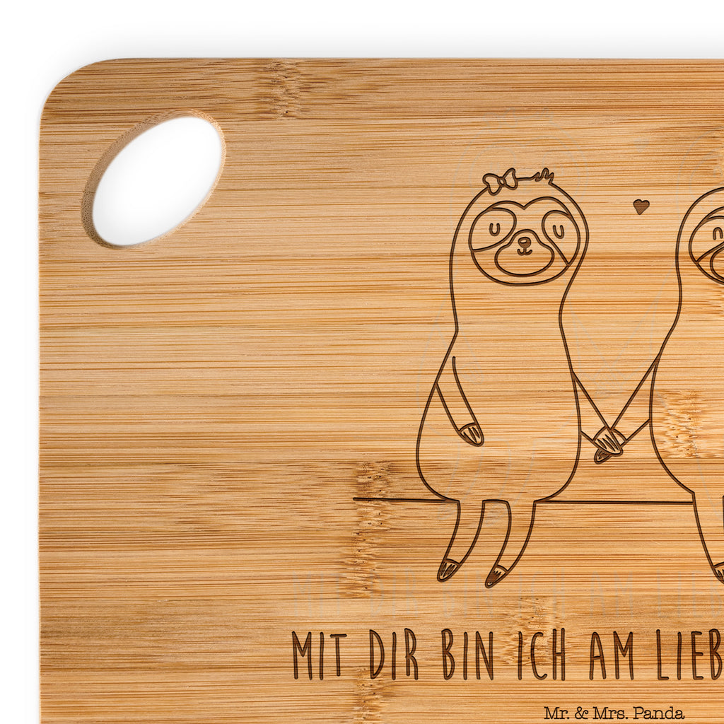 Bambus - Schneidebrett Faultier Pärchen Küchenbrett, Frühstücksbrett, Hackbrett, Brett, Holzbrettchen, Faultier, Faultier Geschenk, Faultier Deko, Faultiere, faul, Lieblingstier, Liebe, Liebespaar, Faultierliebe, Faultierpärchen, verliebt, verlobt, gemeinsam, relaxen, Pärchen, Beziehung, Langsamkeit