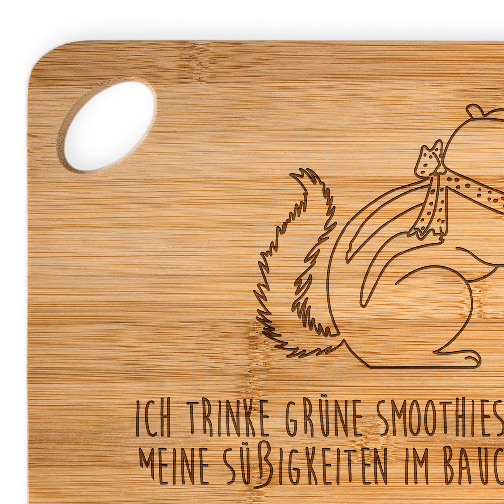 Bambus - Schneidebrett Eichhörnchen Smoothie Küchenbrett, Frühstücksbrett, Hackbrett, Brett, Holzbrettchen, Tiermotive, Gute Laune, lustige Sprüche, Tiere, Green Smoothies, Diät, Abnehmen, Streifenhörnchen, Eichhörnchen