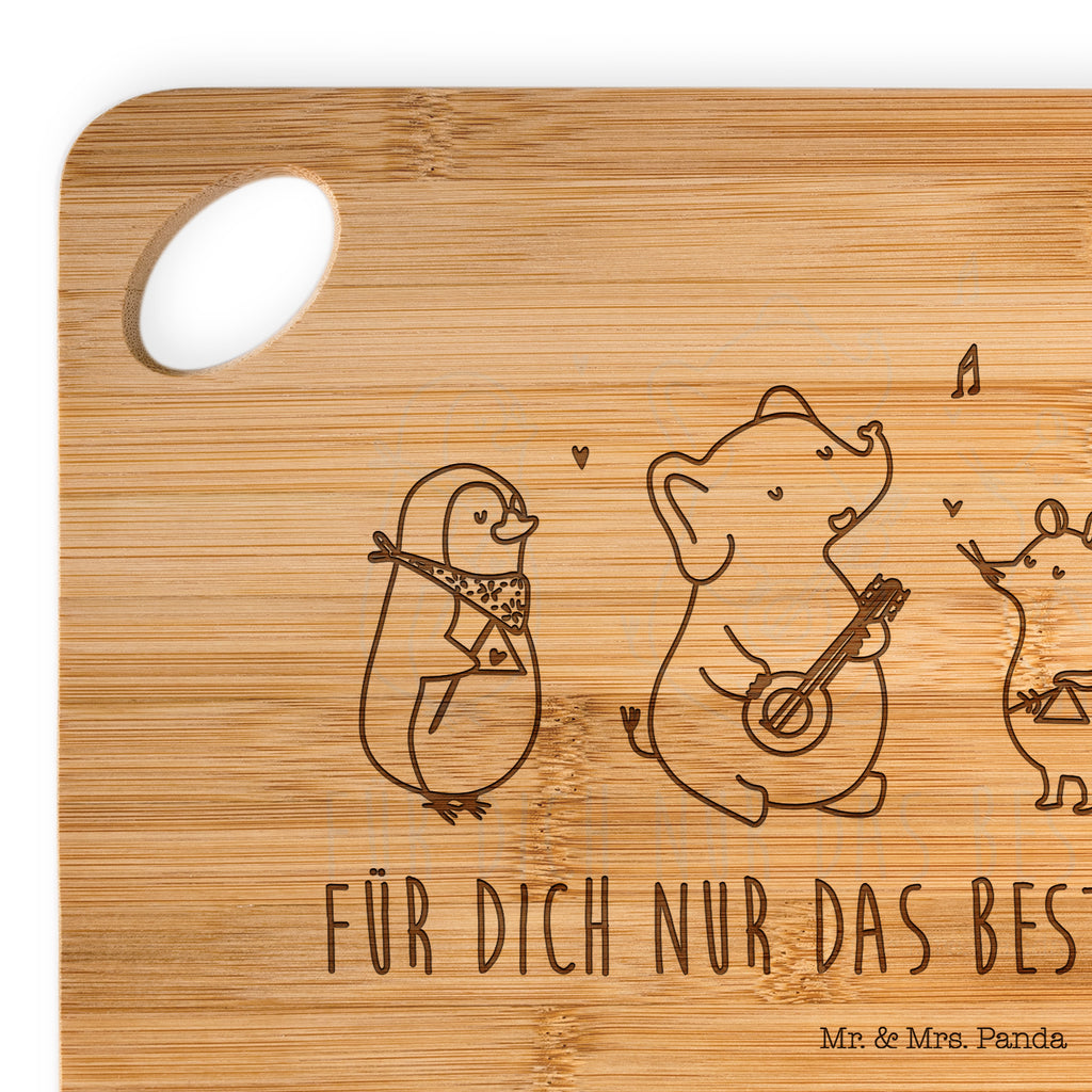 Bambus - Schneidebrett Big Band Küchenbrett, Frühstücksbrett, Hackbrett, Brett, Holzbrettchen, Tiermotive, Gute Laune, lustige Sprüche, Tiere, Hund, Pinguin, Maus, Elefant, Delfin, Gitarre, Band, Triangel, Musikanten, Musik