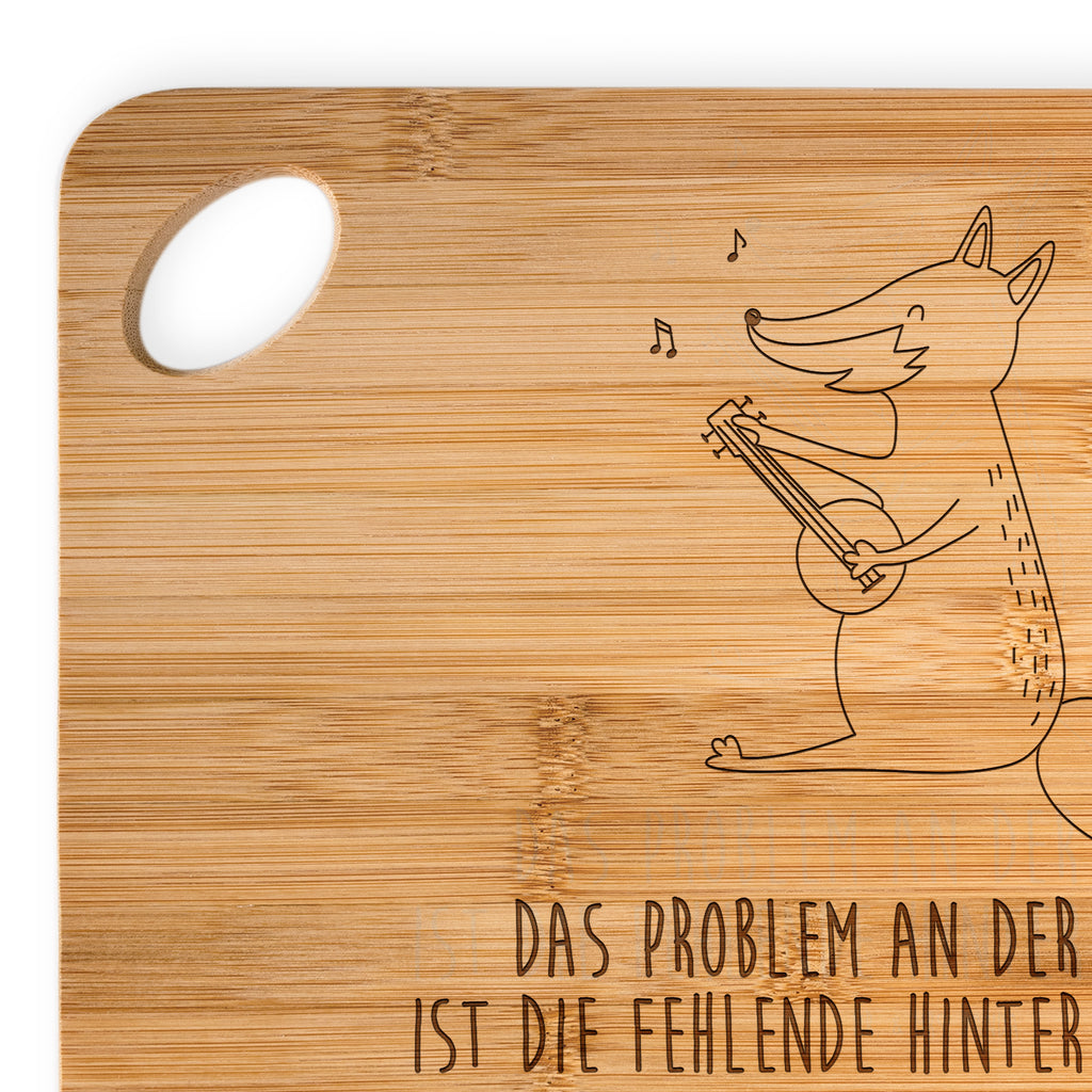 Bambus - Schneidebrett Fuchs Gitarre Küchenbrett, Frühstücksbrett, Hackbrett, Brett, Holzbrettchen, Fuchs, Füchse, Geschenk Musiker, Musik Spruch, Musikerin, Sänger, Sängerin, Gitarre