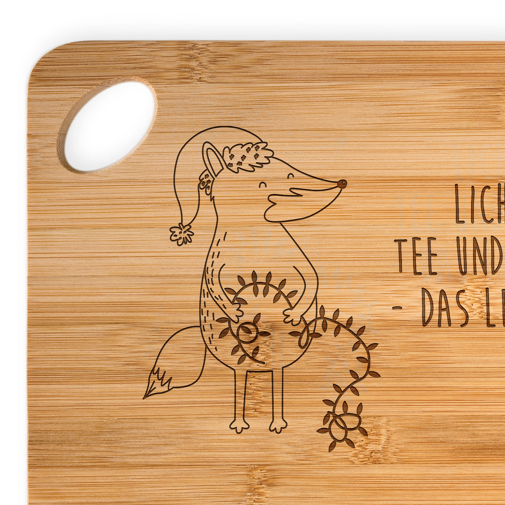 Bambus - Schneidebrett Fuchs Weihnachten Küchenbrett, Frühstücksbrett, Hackbrett, Brett, Holzbrettchen, Winter, Weihnachten, Weihnachtsdeko, Nikolaus, Advent, Heiligabend, Wintermotiv, Fuchs, Füchse, Spruch schön, Geschenk Weihnachten, Weihnachtsmann, Weihnachtszeit