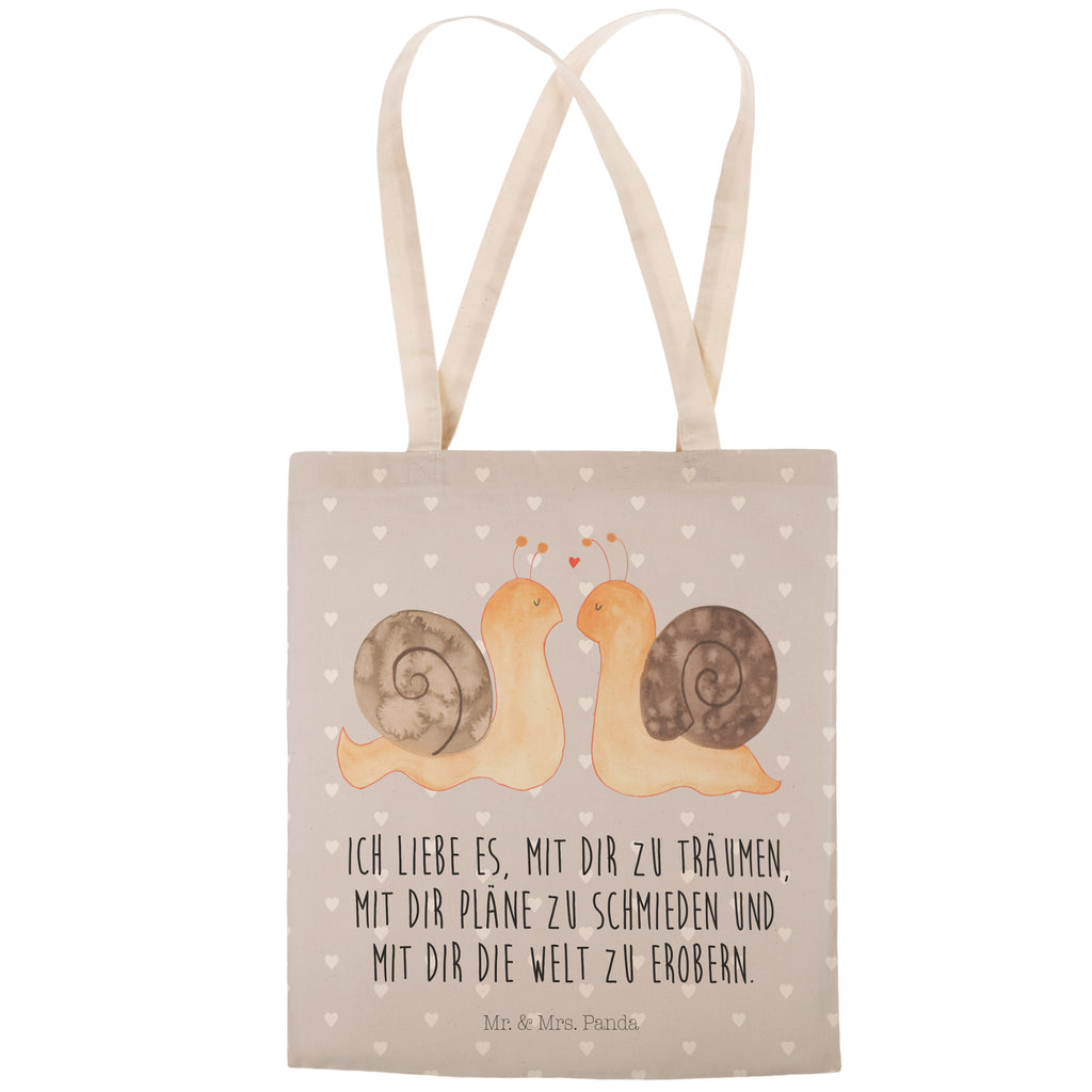 Einkaufstasche Schnecken Liebe Tragetasche, Tasche, Beutel, Stofftasche, Baumwolltasche, Umhängetasche, Shopper, Liebe, Partner, Freund, Freundin, Ehemann, Ehefrau, Heiraten, Verlobung, Heiratsantrag, Liebesgeschenk, Jahrestag, Hocheitstag