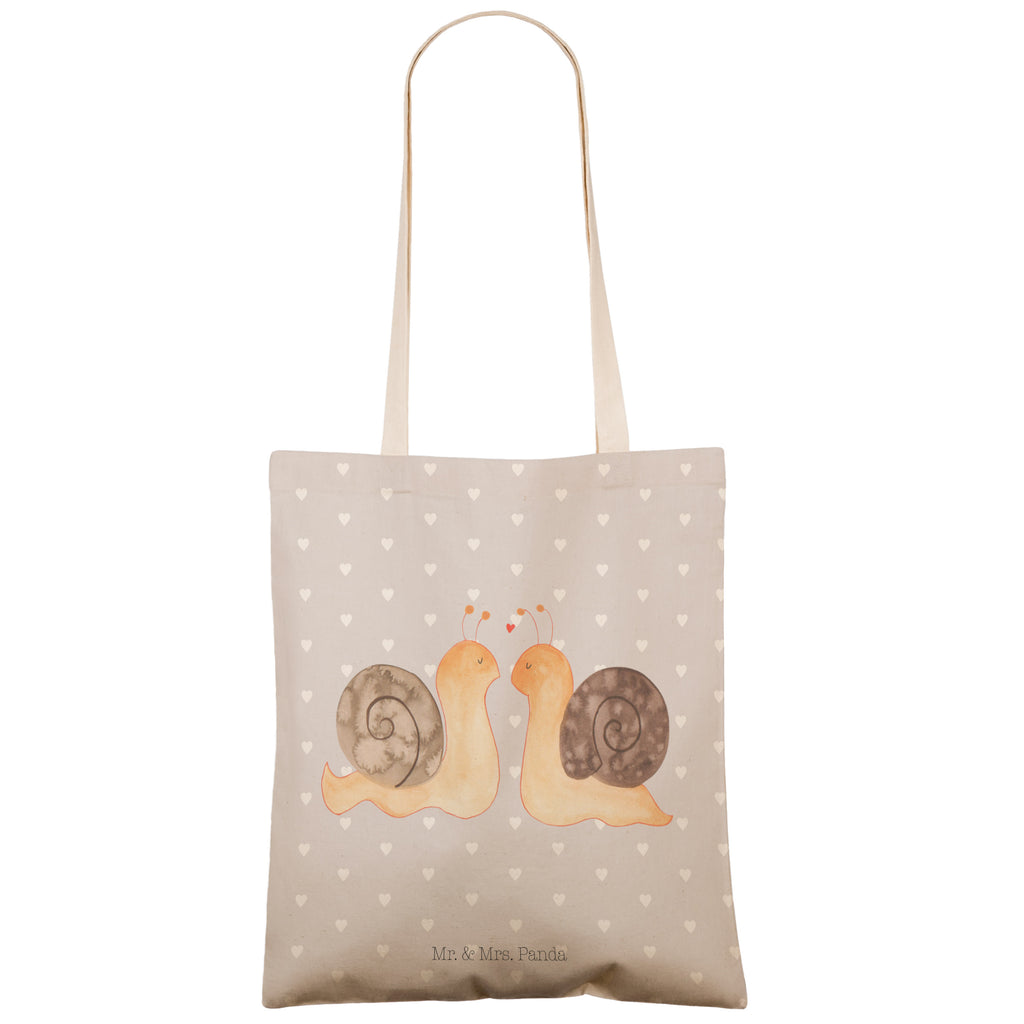 Einkaufstasche Schnecken Liebe Tragetasche, Tasche, Beutel, Stofftasche, Baumwolltasche, Umhängetasche, Shopper, Liebe, Partner, Freund, Freundin, Ehemann, Ehefrau, Heiraten, Verlobung, Heiratsantrag, Liebesgeschenk, Jahrestag, Hocheitstag