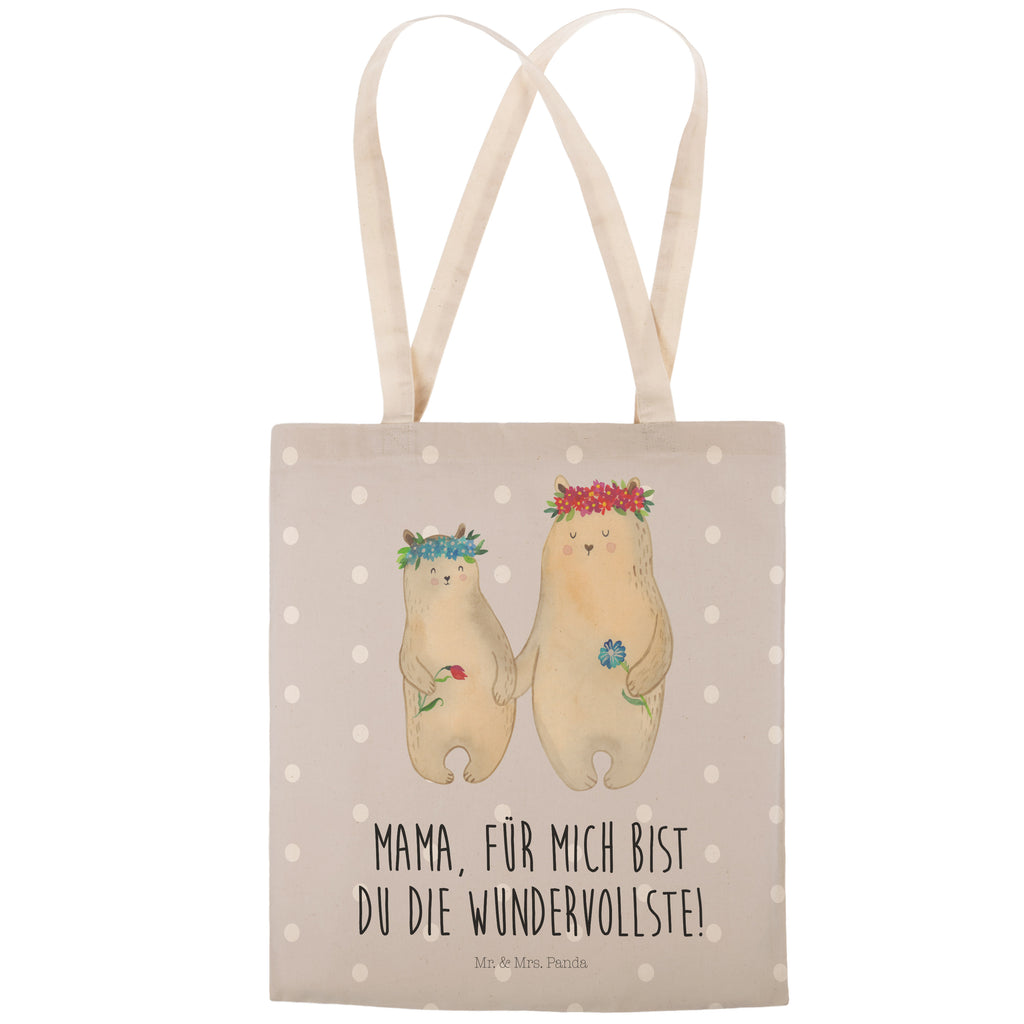 Einkaufstasche Bären mit Blumenkranz Tragetasche, Tasche, Beutel, Stofftasche, Baumwolltasche, Umhängetasche, Shopper, Familie, Vatertag, Muttertag, Bruder, Schwester, Mama, Papa, Oma, Opa, Bär, Bären, Mutter, Mutti, Mami, Lieblingsmensch, Lieblingsmama, beste Mutter, weltbeste Mama, Geschenk Mama. Muttertag, Tochter, Kind, Kinder, Töchter, Family, Vorbild