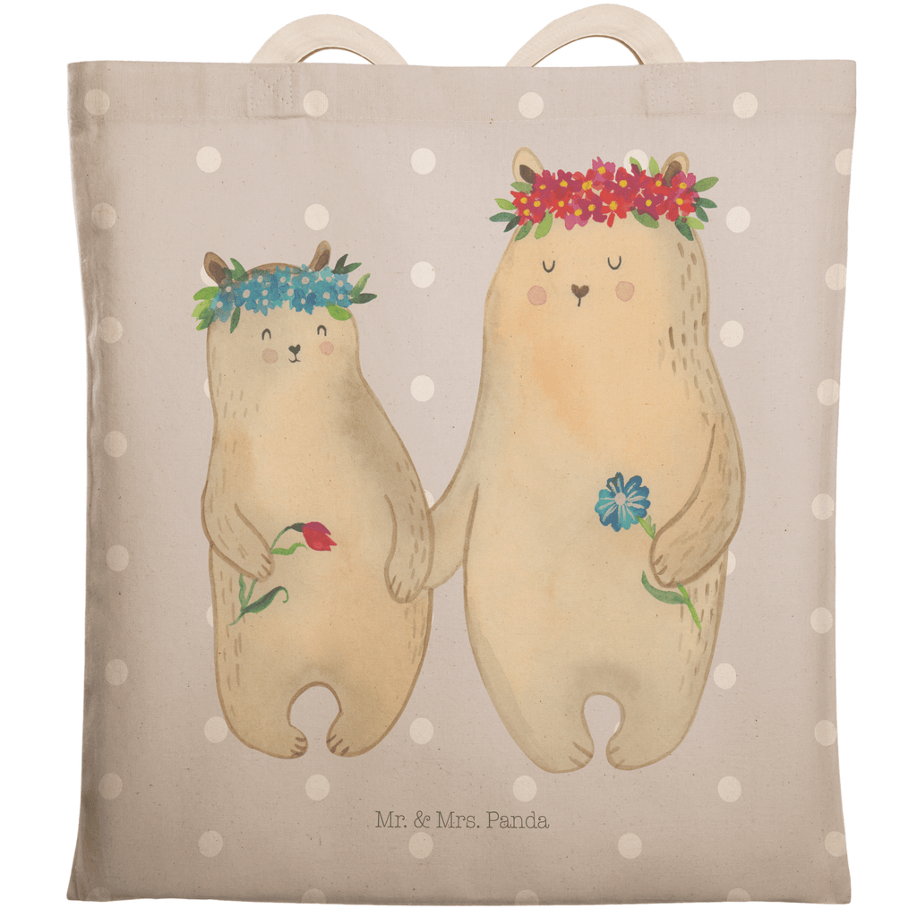 Einkaufstasche Bären mit Blumenkranz Tragetasche, Tasche, Beutel, Stofftasche, Baumwolltasche, Umhängetasche, Shopper, Familie, Vatertag, Muttertag, Bruder, Schwester, Mama, Papa, Oma, Opa, Bär, Bären, Mutter, Mutti, Mami, Lieblingsmensch, Lieblingsmama, beste Mutter, weltbeste Mama, Geschenk Mama. Muttertag, Tochter, Kind, Kinder, Töchter, Family, Vorbild