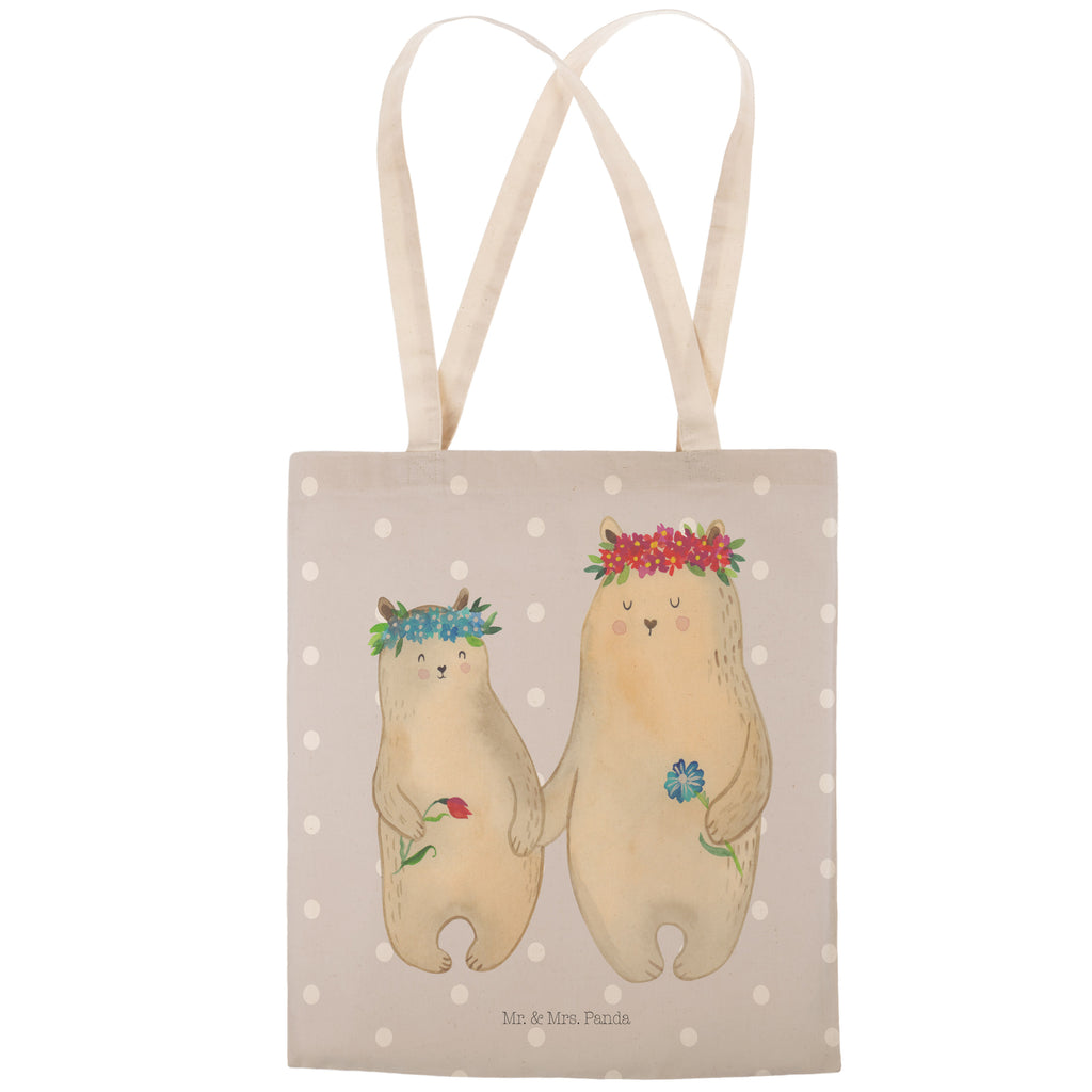 Einkaufstasche Bären mit Blumenkranz Tragetasche, Tasche, Beutel, Stofftasche, Baumwolltasche, Umhängetasche, Shopper, Familie, Vatertag, Muttertag, Bruder, Schwester, Mama, Papa, Oma, Opa, Bär, Bären, Mutter, Mutti, Mami, Lieblingsmensch, Lieblingsmama, beste Mutter, weltbeste Mama, Geschenk Mama. Muttertag, Tochter, Kind, Kinder, Töchter, Family, Vorbild