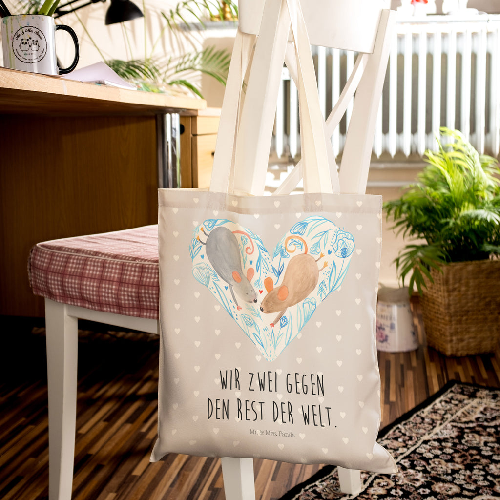 Einkaufstasche Mäuse Herz Tragetasche, Tasche, Beutel, Stofftasche, Baumwolltasche, Umhängetasche, Shopper, Liebe, Partner, Freund, Freundin, Ehemann, Ehefrau, Heiraten, Verlobung, Heiratsantrag, Liebesgeschenk, Jahrestag, Hocheitstag, Maus, Mäuse, Liebesbotschaft, Liebesbeweis, Hochzeit, Lieblingsmensch, Gemeinsamkeit, Love, Geschenk für zwei