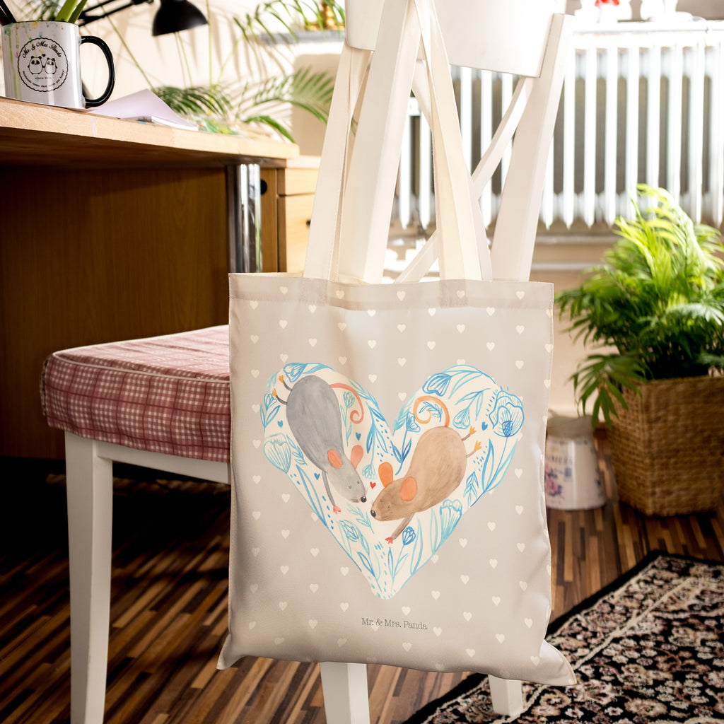 Einkaufstasche Mäuse Herz Tragetasche, Tasche, Beutel, Stofftasche, Baumwolltasche, Umhängetasche, Shopper, Liebe, Partner, Freund, Freundin, Ehemann, Ehefrau, Heiraten, Verlobung, Heiratsantrag, Liebesgeschenk, Jahrestag, Hocheitstag, Maus, Mäuse, Liebesbotschaft, Liebesbeweis, Hochzeit, Lieblingsmensch, Gemeinsamkeit, Love, Geschenk für zwei