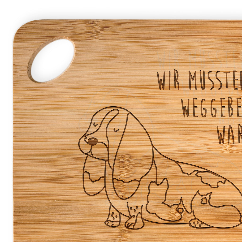 Bambus - Schneidebrett Hund Basset Hound Küchenbrett, Frühstücksbrett, Hackbrett, Brett, Holzbrettchen, Hund, Hundemotiv, Haustier, Hunderasse, Tierliebhaber, Hundebesitzer, Sprüche, Basset Hound, Basset, Hundeliebe, kinderlos
