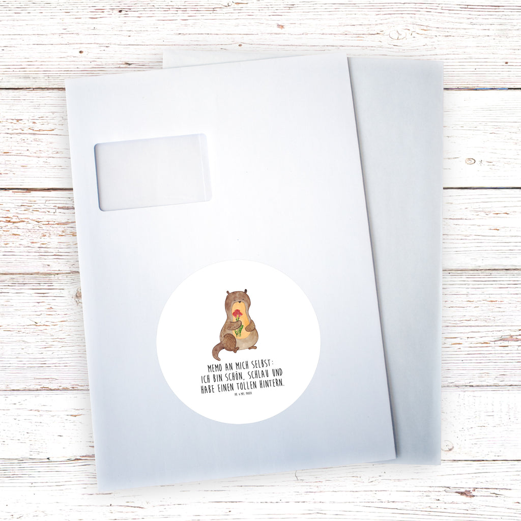 120mm Rund Aufkleber Otter Blumenstrauß Sticker, Aufkleber, Etikett, Kinder, rund, Otter, Fischotter, Seeotter, Otter Seeotter See Otter