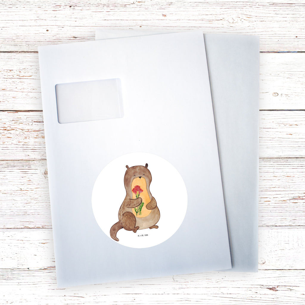 120mm Rund Aufkleber Otter Blumenstrauß Sticker, Aufkleber, Etikett, Kinder, rund, Otter, Fischotter, Seeotter, Otter Seeotter See Otter