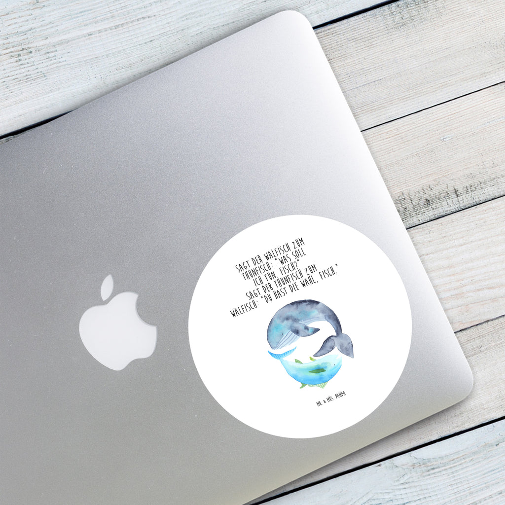 120mm Rund Aufkleber Walfisch & Thunfisch Sticker, Aufkleber, Etikett, Kinder, rund, Tiermotive, Gute Laune, lustige Sprüche, Tiere, Wal, Wahl, Tunfisch, Wortwitz lustig, Spruch lustig, Flachwitz, Witz, Spruch des Tages, Flachwitz Geschenk