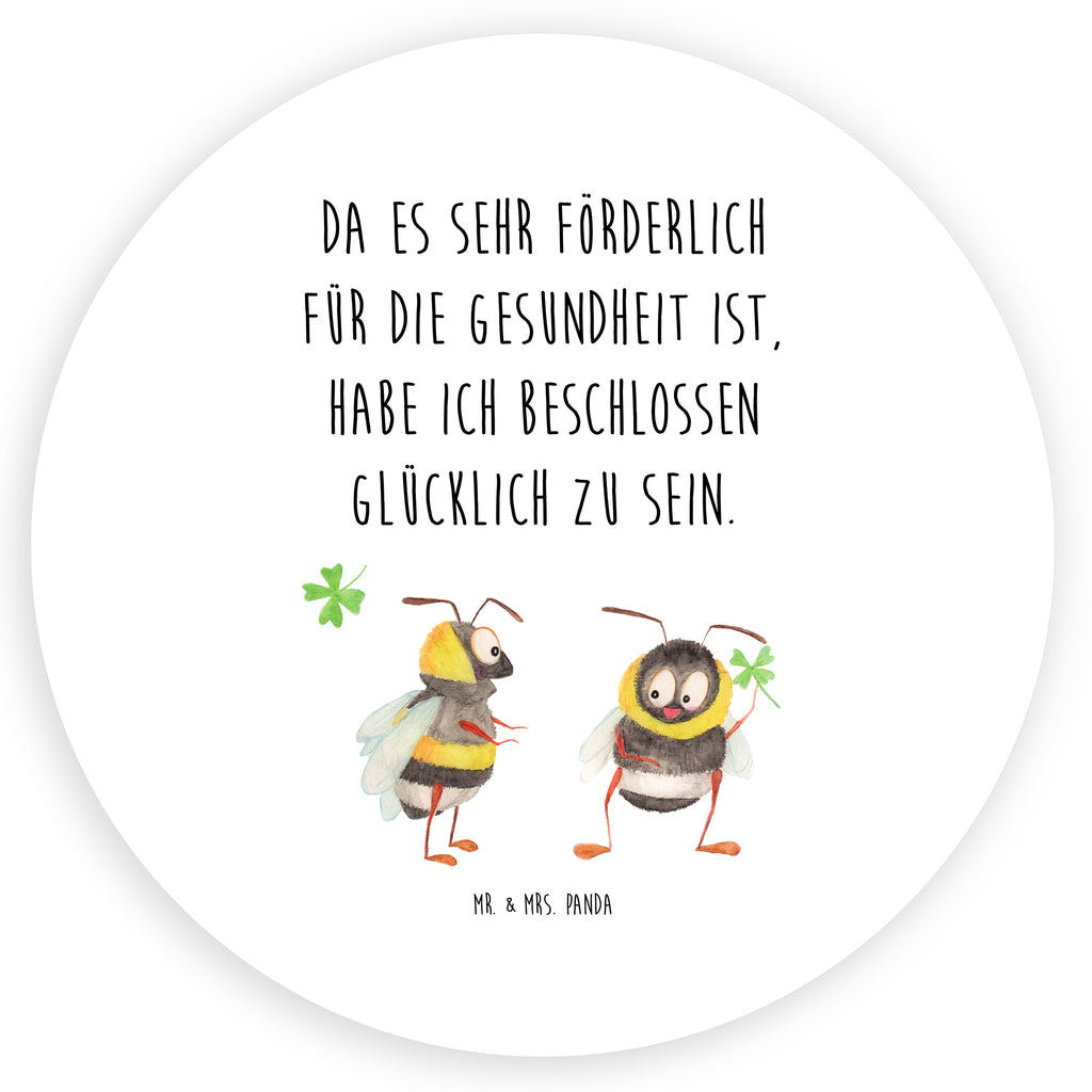 120mm Rund Aufkleber Hummeln mit Kleeblatt Sticker, Aufkleber, Etikett, Kinder, rund, Tiermotive, Gute Laune, lustige Sprüche, Tiere, Hummel, Biene, Spruch positiv, Biene Deko, Spruch schön, glücklich sein, glücklich werden, Spruch fröhlich