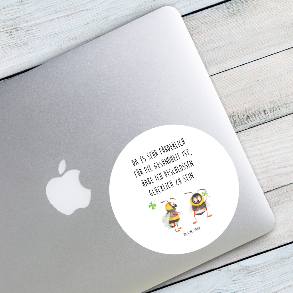 120mm Rund Aufkleber Hummeln mit Kleeblatt Sticker, Aufkleber, Etikett, Kinder, rund, Tiermotive, Gute Laune, lustige Sprüche, Tiere, Hummel, Biene, Spruch positiv, Biene Deko, Spruch schön, glücklich sein, glücklich werden, Spruch fröhlich