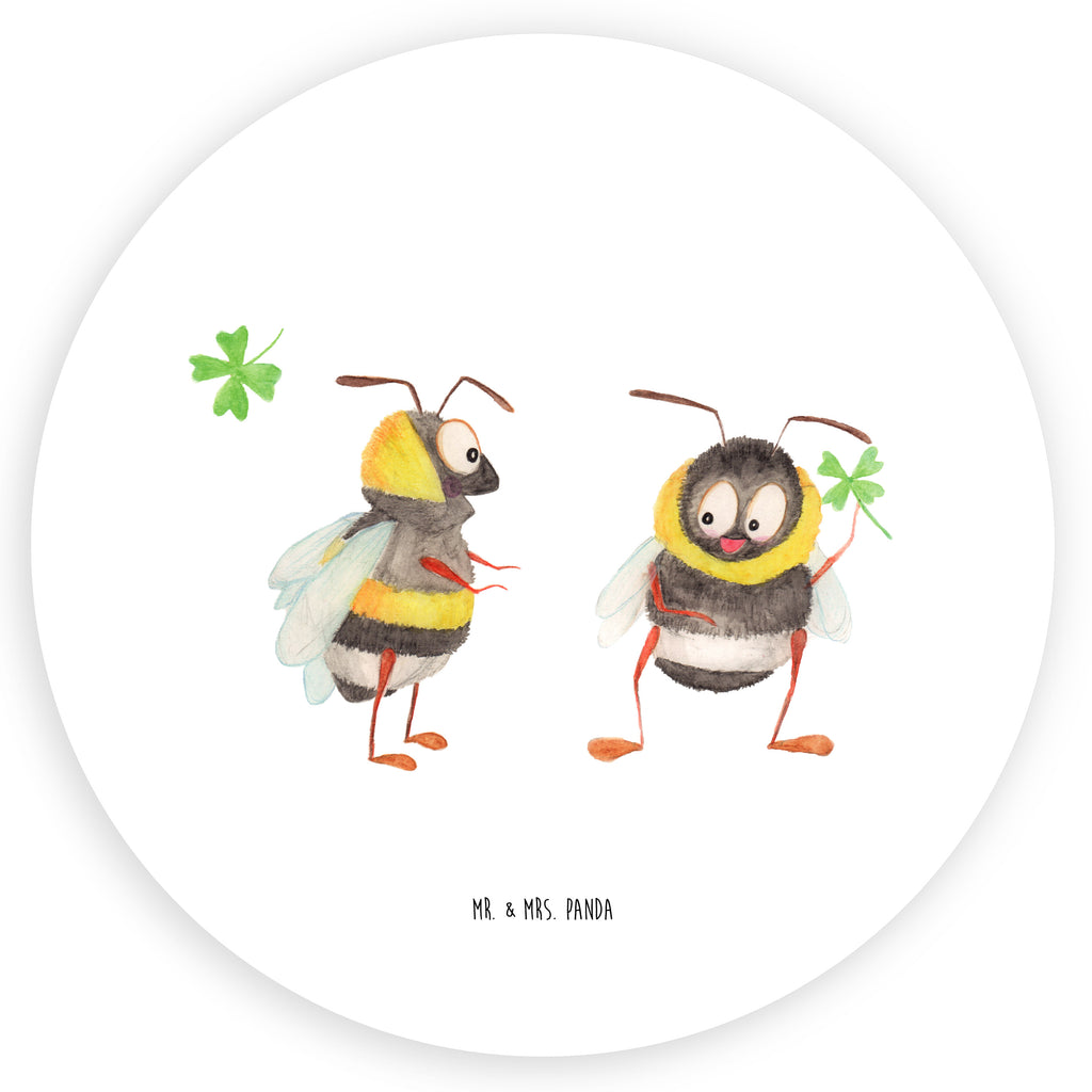 120mm Rund Aufkleber Hummeln mit Kleeblatt Sticker, Aufkleber, Etikett, Kinder, rund, Tiermotive, Gute Laune, lustige Sprüche, Tiere, Hummel, Biene, Spruch positiv, Biene Deko, Spruch schön, glücklich sein, glücklich werden, Spruch fröhlich