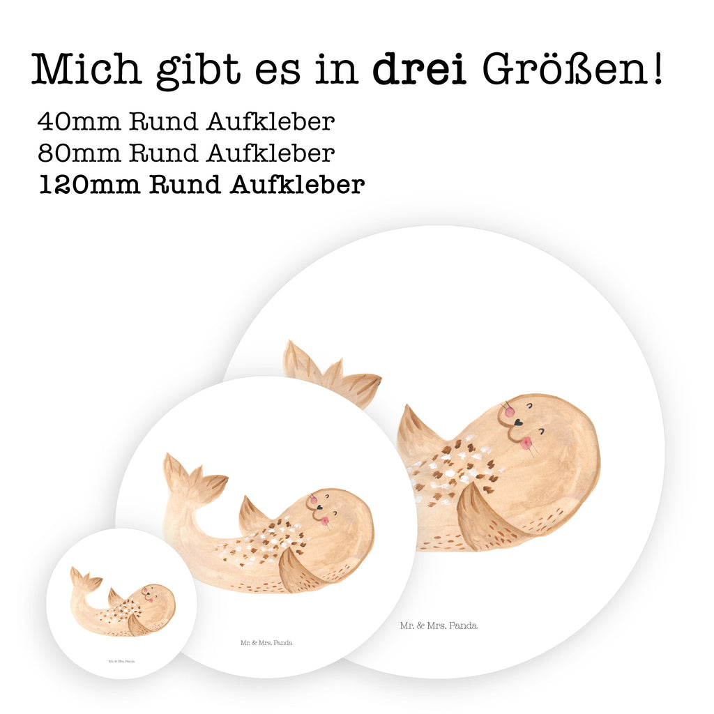 120mm Rund Aufkleber Robbe liegend Sticker, Aufkleber, Etikett, Kinder, rund, süße Tiermotive, gute Laune, lustige Sprüche, Tiere, Robbe, Robben, Seehund, Strand, Meerestier, Ostsee, Nordsee, Lachen, Freude