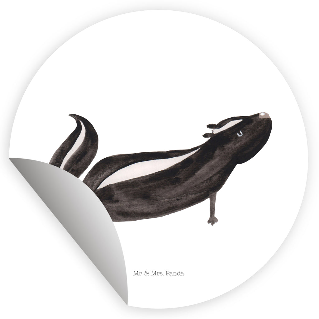 40mm Rund Aufkleber Stinktier Yoga Sticker, Aufkleber, Etikett, Kinder, rund, Stinktier, Skunk, Wildtier, Raubtier, Stinker, Stinki, Yoga, Namaste, Lebe, Liebe, Lache