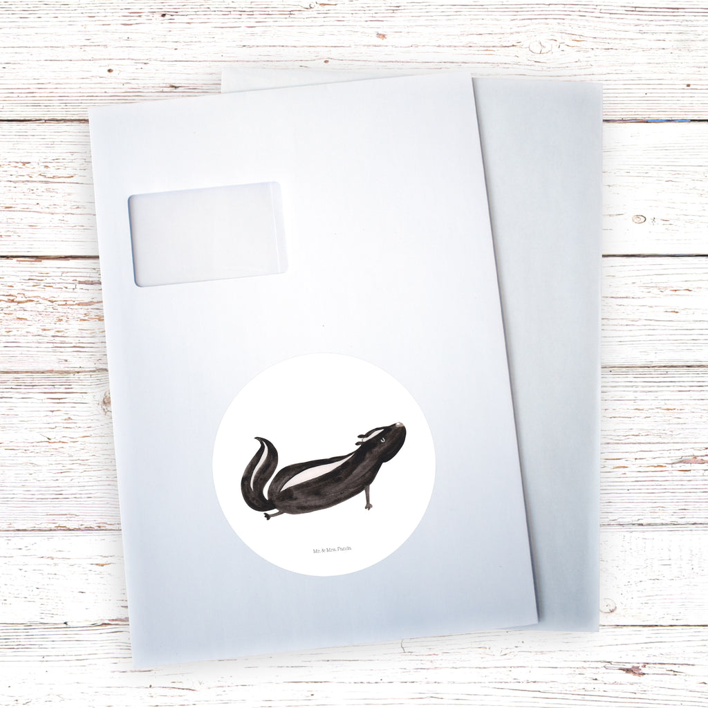 40mm Rund Aufkleber Stinktier Yoga Sticker, Aufkleber, Etikett, Kinder, rund, Stinktier, Skunk, Wildtier, Raubtier, Stinker, Stinki, Yoga, Namaste, Lebe, Liebe, Lache