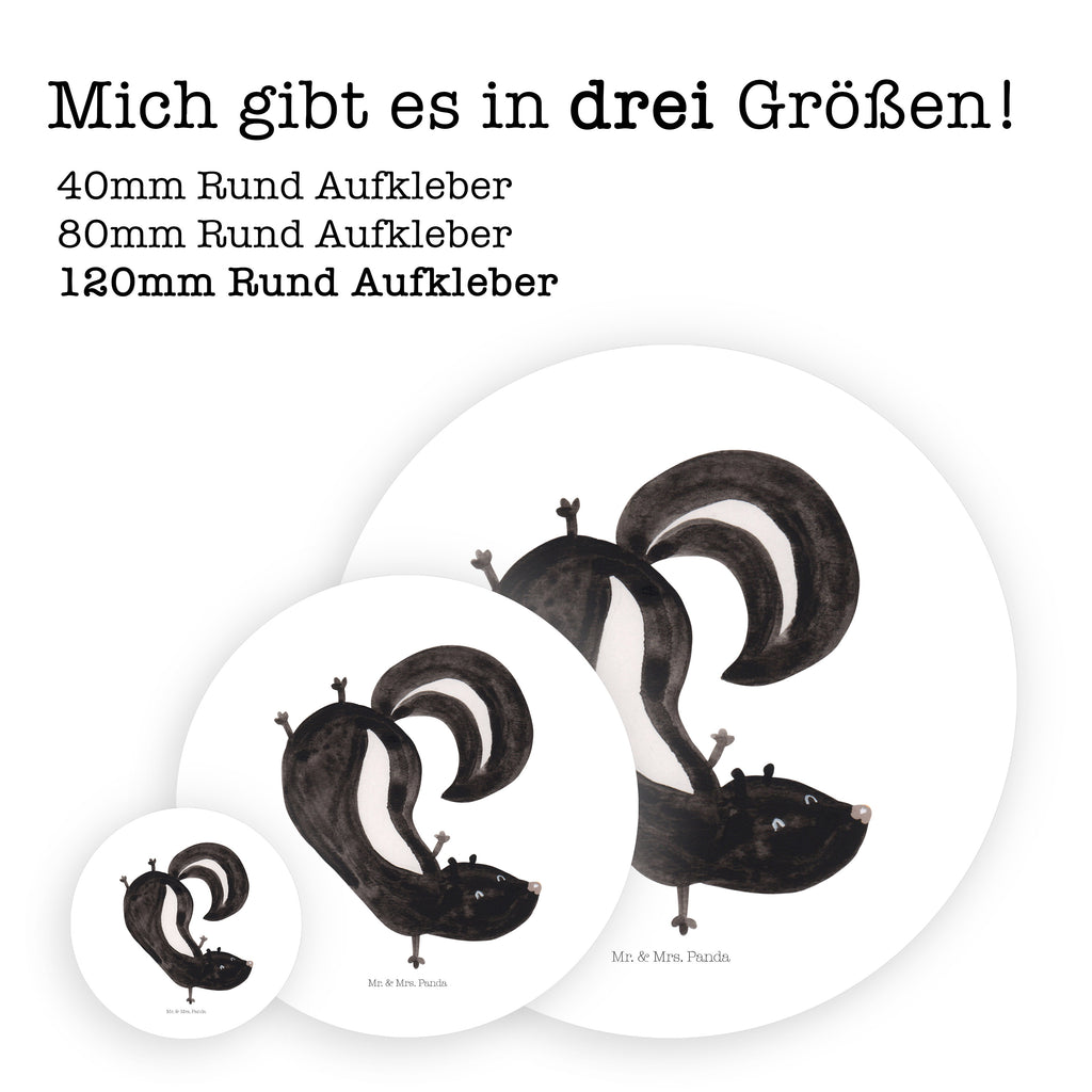 120mm Rund Aufkleber Stinktier Handstand