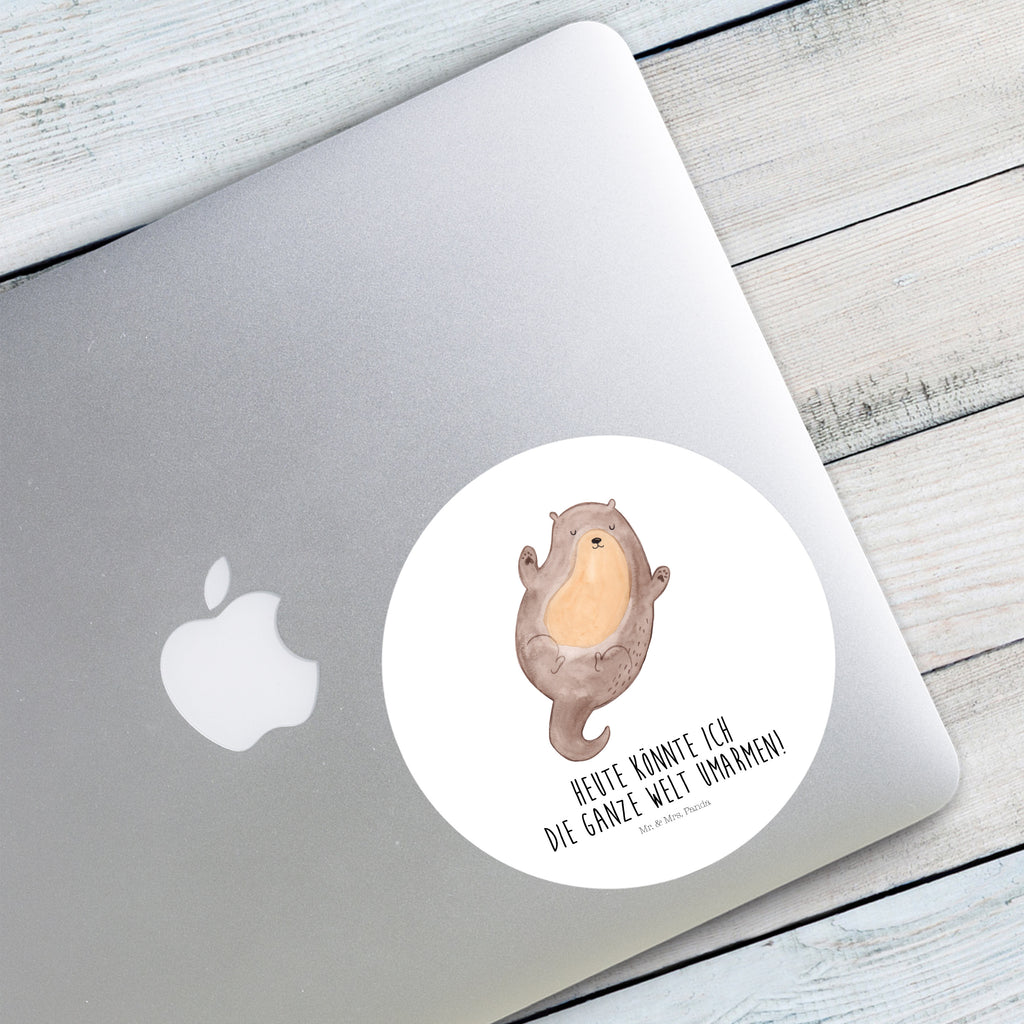 120mm Rund Aufkleber Otter Umarmen Sticker, Aufkleber, Etikett, Kinder, rund, Otter, Fischotter, Seeotter, Otter Seeotter See Otter