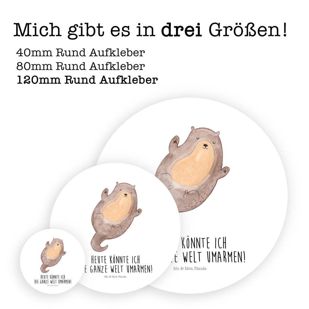120mm Rund Aufkleber Otter Umarmen Sticker, Aufkleber, Etikett, Kinder, rund, Otter, Fischotter, Seeotter, Otter Seeotter See Otter