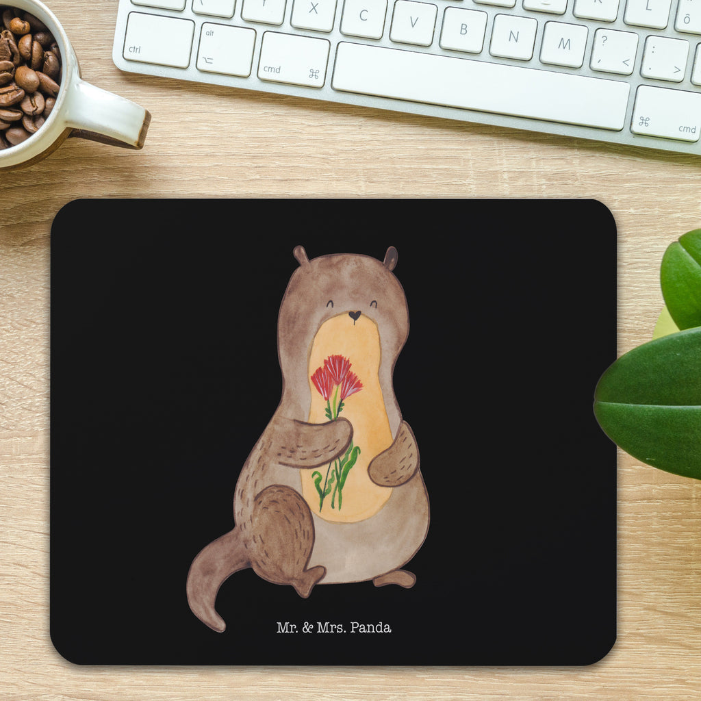 Mauspad Otter Blumenstrauß Mousepad, Computer zubehör, Büroausstattung, PC Zubehör, Arbeitszimmer, Mauspad, Einzigartiges Mauspad, Designer Mauspad, Otter, Fischotter, Seeotter, Otter Seeotter See Otter