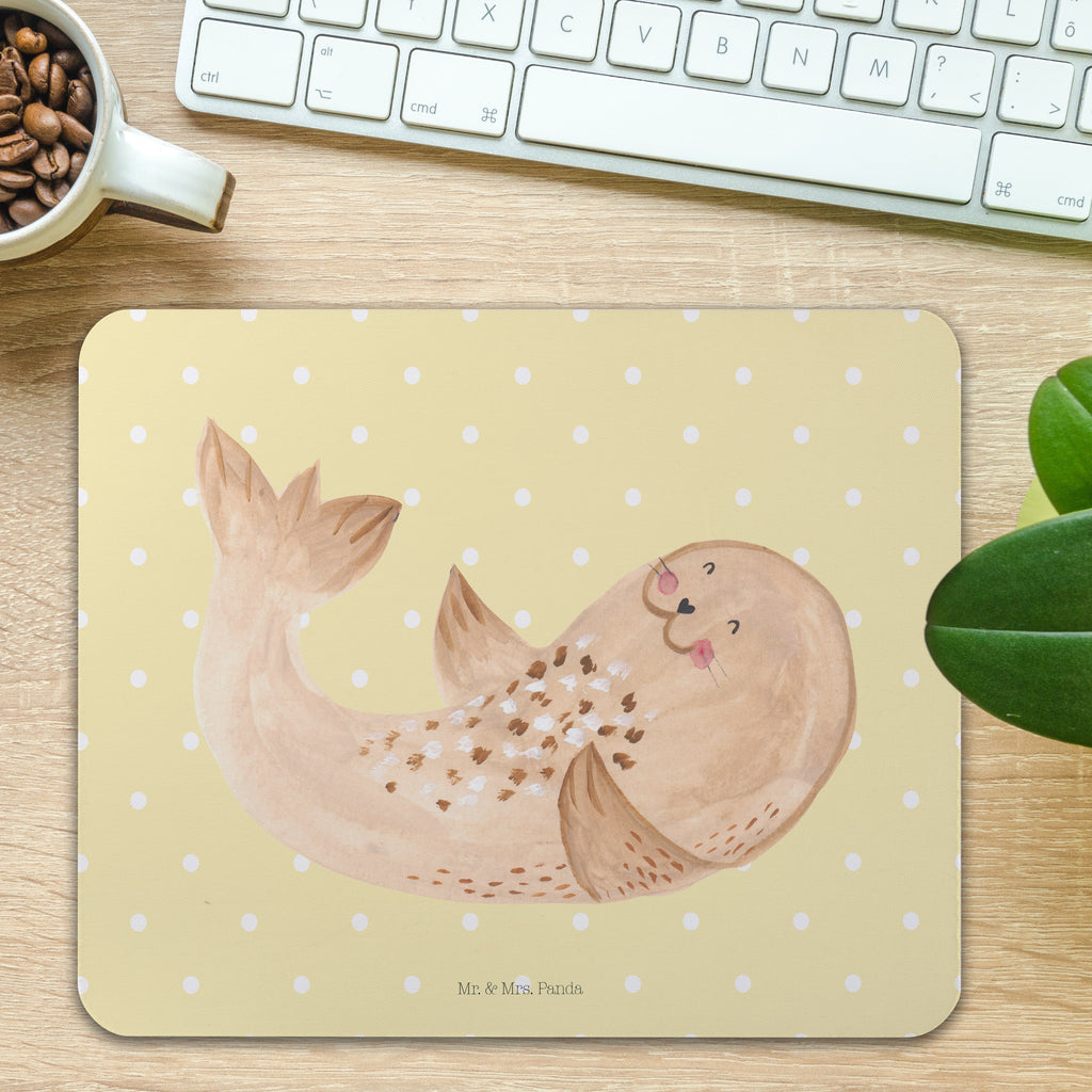 Mauspad Robbe liegend Mousepad, Computer zubehör, Büroausstattung, PC Zubehör, Arbeitszimmer, Mauspad, Einzigartiges Mauspad, Designer Mauspad, Tiermotive, Gute Laune, lustige Sprüche, Tiere, Robbe, Robben, Seehund, Strand, Meerestier, Ostsee, Nordsee, Lachen, Freude
