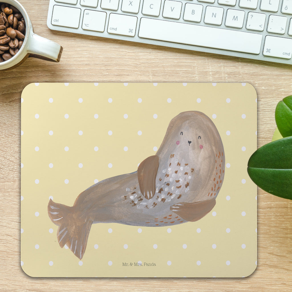 Mauspad Robbe lachend Mousepad, Computer zubehör, Büroausstattung, PC Zubehör, Arbeitszimmer, Mauspad, Einzigartiges Mauspad, Designer Mauspad, Tiermotive, Gute Laune, lustige Sprüche, Tiere, Robbe, Robben, Seehund, Strand, Meerestier, Ostsee, Nordsee