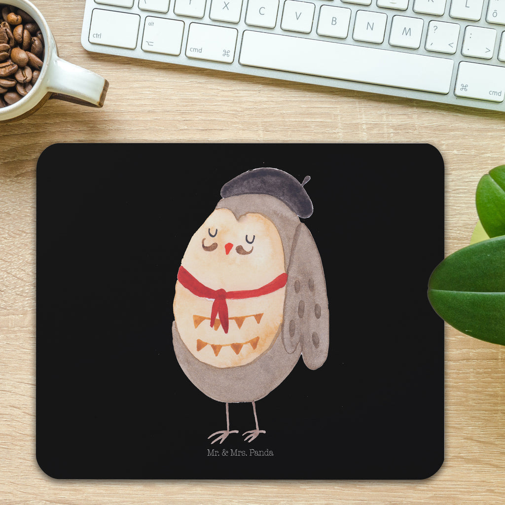 Mauspad Eule Französisch Mousepad, Computer zubehör, Büroausstattung, PC Zubehör, Arbeitszimmer, Mauspad, Einzigartiges Mauspad, Designer Mauspad, Eule, Eulen, Eule Deko, Owl, hibou, La vie est belle, das Leben ist schön, Spruch schön, Spruch Französisch, Frankreich