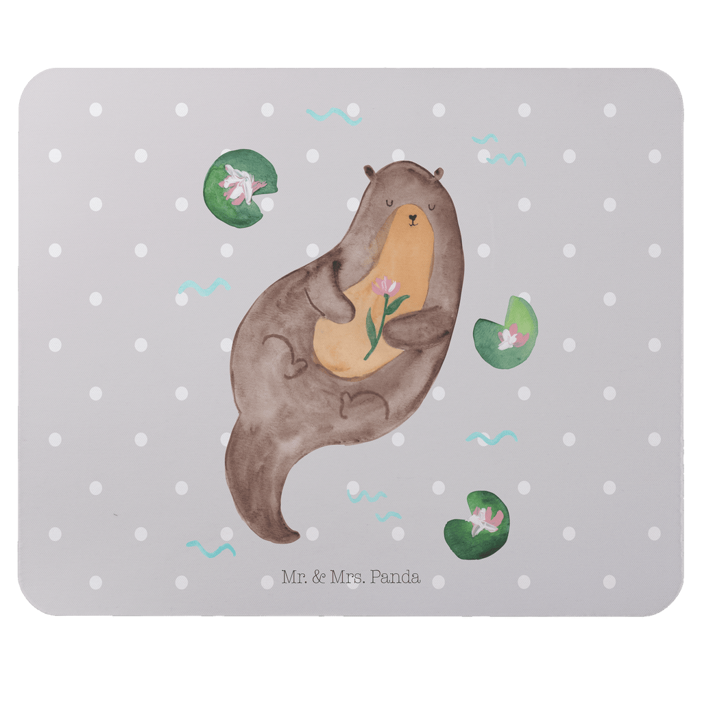 Mauspad Otter mit Seerose Mousepad, Computer zubehör, Büroausstattung, PC Zubehör, Arbeitszimmer, Mauspad, Einzigartiges Mauspad, Designer Mauspad, Otter, Fischotter, Seeotter, Otter Seeotter See Otter
