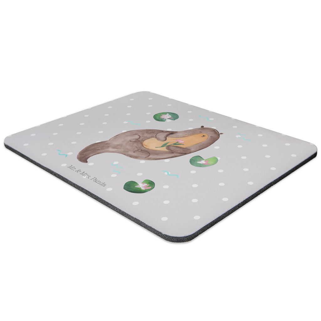 Mauspad Otter mit Seerose Mousepad, Computer zubehör, Büroausstattung, PC Zubehör, Arbeitszimmer, Mauspad, Einzigartiges Mauspad, Designer Mauspad, Otter, Fischotter, Seeotter, Otter Seeotter See Otter