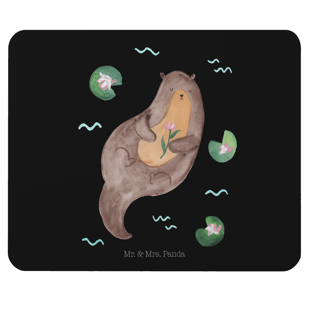 Mauspad Otter mit Seerose Mousepad, Computer zubehör, Büroausstattung, PC Zubehör, Arbeitszimmer, Mauspad, Einzigartiges Mauspad, Designer Mauspad, Otter, Fischotter, Seeotter, Otter Seeotter See Otter