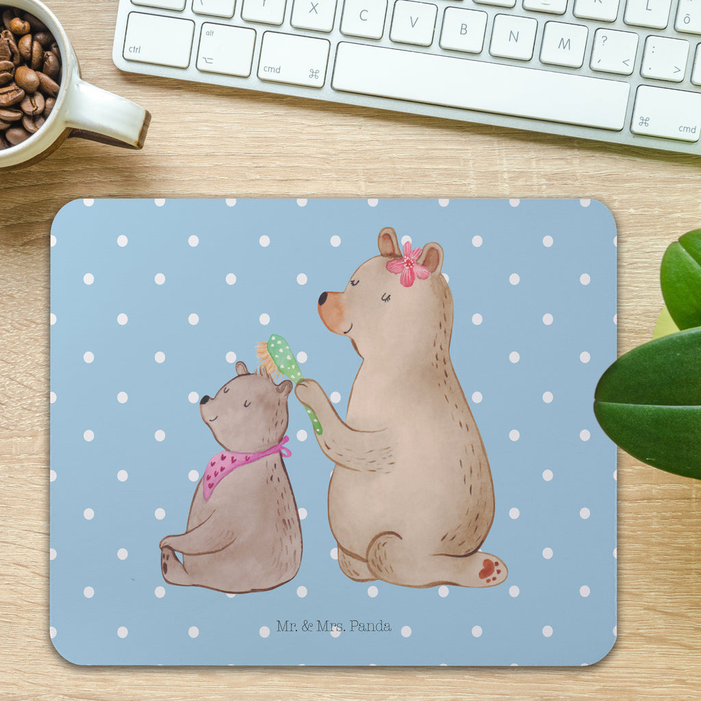 Mauspad Bär mit Kind Mousepad, Computer zubehör, Büroausstattung, PC Zubehör, Arbeitszimmer, Mauspad, Einzigartiges Mauspad, Designer Mauspad, Familie, Vatertag, Muttertag, Bruder, Schwester, Mama, Papa, Oma, Opa, Geschenk, Mutti, Mutter