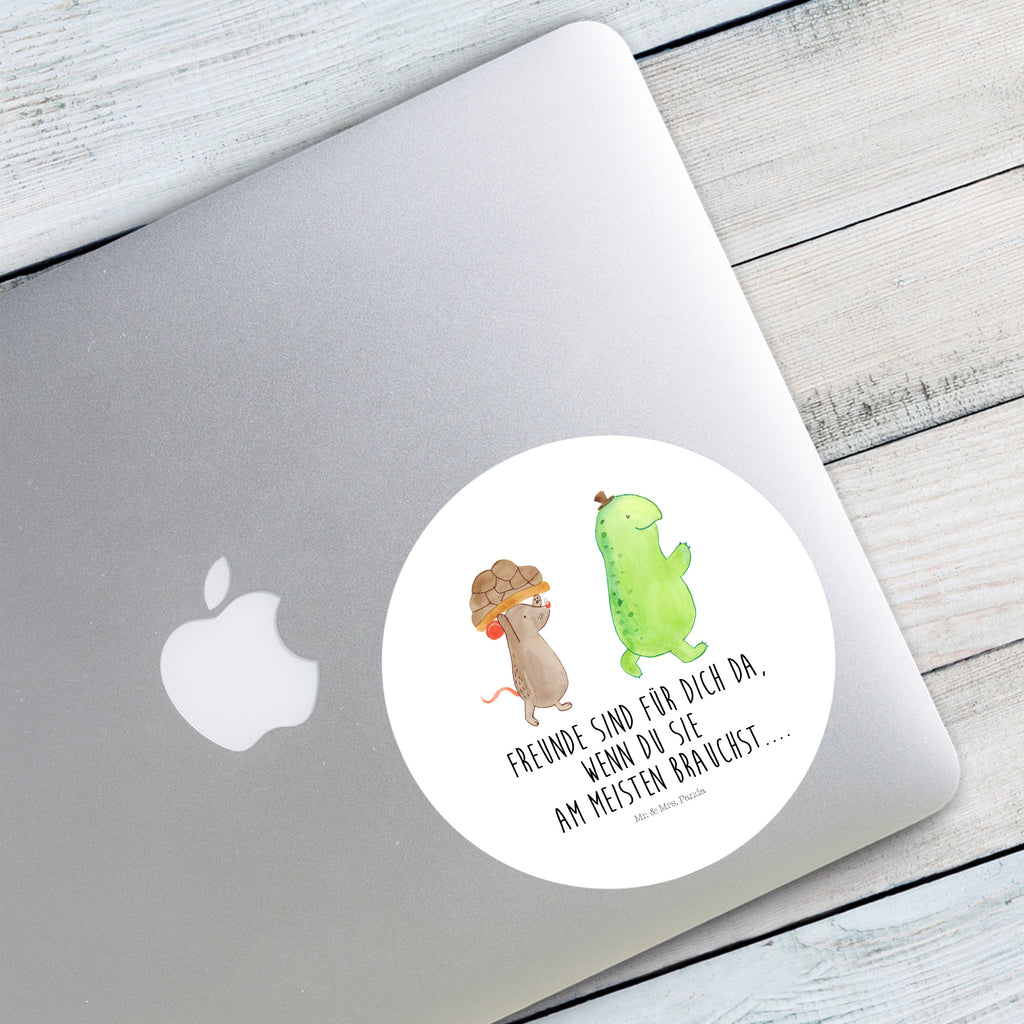 120mm Rund Aufkleber Schildkröte & Maus Sticker, Aufkleber, Etikett, Kinder, rund, Schildkröte, Maus, Freunde, Freundinnen, beste Freunde, beste Freundinnen